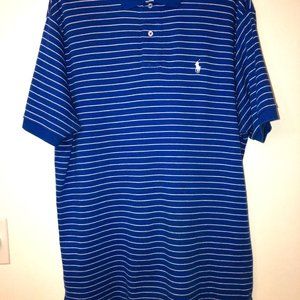 Men's Ralph Lauren Royal Blue Stripe Polo Shirt